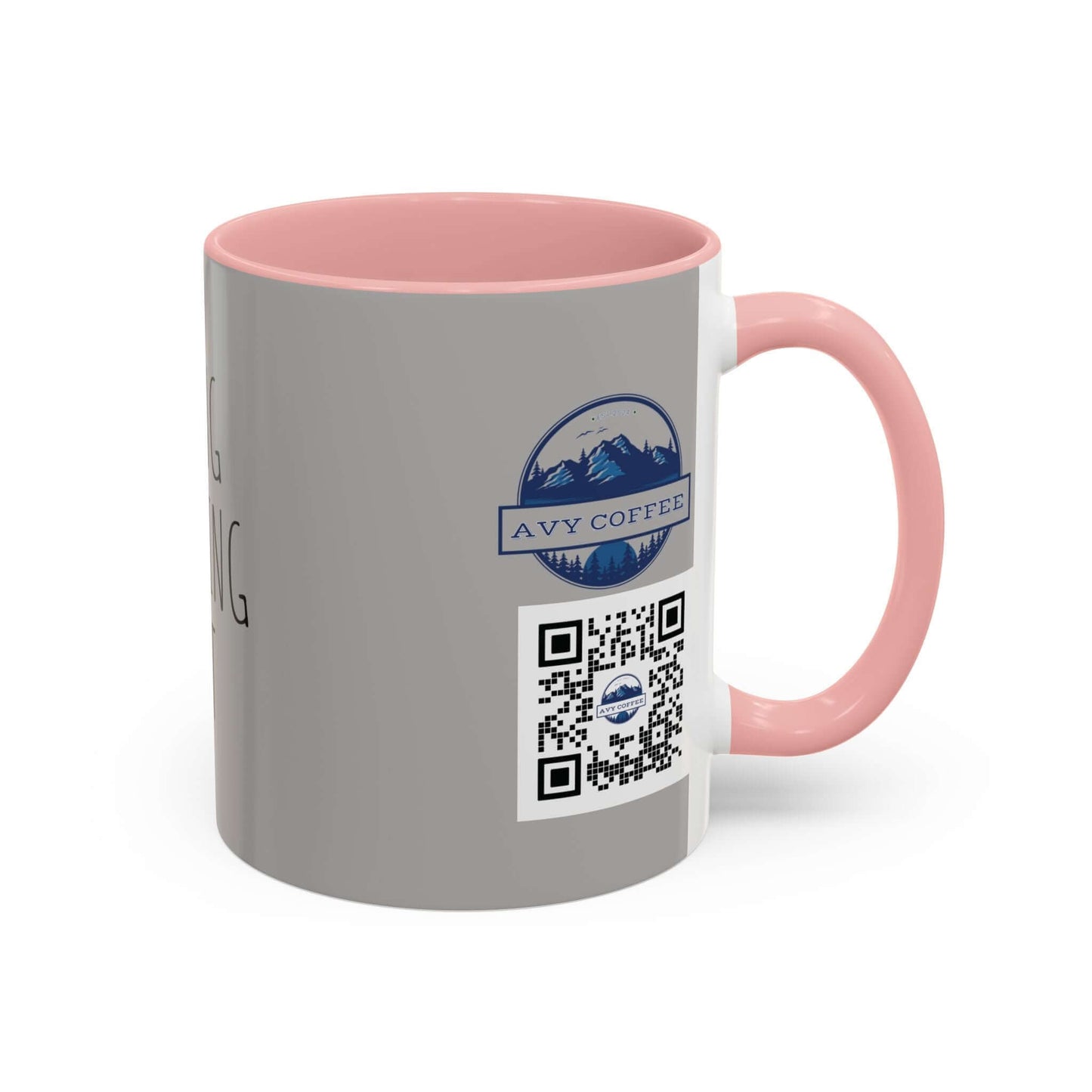 Why I am Right Coffee Mug (11oz & 15oz) in white ceramic with pink handle, sleek glossy finish, and QR code. Ideal for stylish coffee or tea rituals.